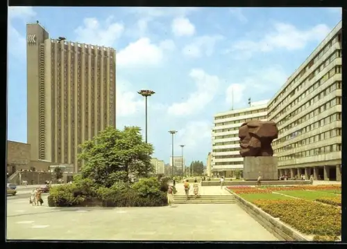 AK Karl-Marx-Stadt, Hotel Kongress in der Karl-Marx-Allee