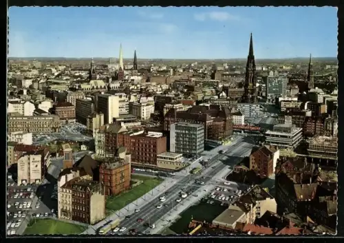 AK Hamburg, Blick von der St. Michaeliskirche auf die Stadt