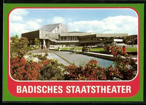 AK Karlsruhe /Baden, Badischen Staatstheater