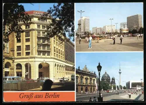AK Berlin, Grandhotel, Alexanderplatz, Unter den Linden