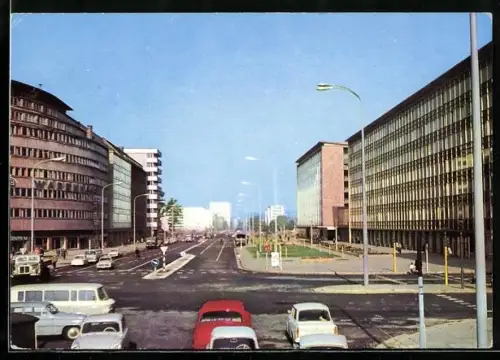 AK Karl-Marx-Stadt, Blick auf die Brückenstrasse