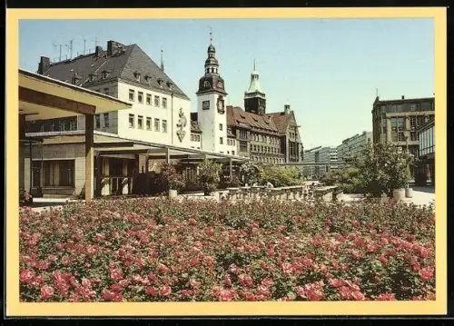 AK Karl-Marx-Stadt, Blick vom Rosenhof zum Rathaus