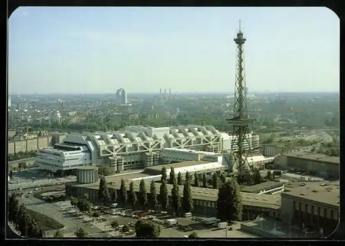 AK Berlin, Funkturm mit ICC, Berliner Bär