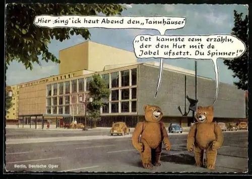 AK Berlin, Deutsche Oper, Zwei Bären vor der Oper