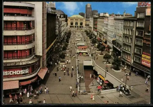 AK Hannover, Bahnhofstrasse mit Geschäften