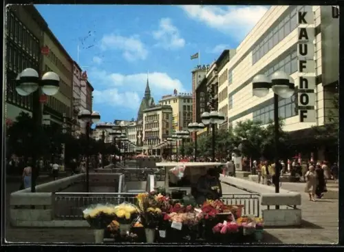 AK Hannover, Bahnhofstrasse mit Kaufhaus Kaufhof