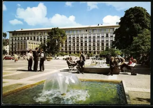AK Hannover, Georgsplatz mit Springbrunnen