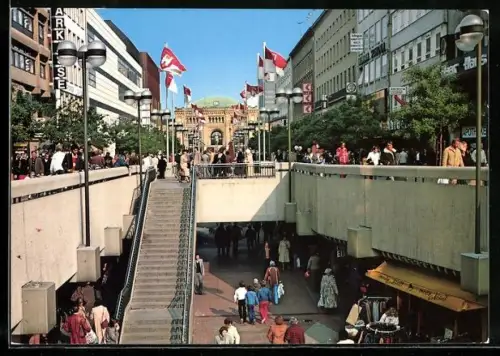 AK Hannover, Fussgängerzone mit Geschäften