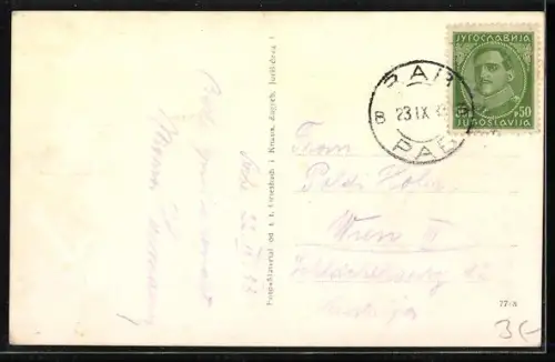 AK Rab, Ortspanorama vom Wasser aus