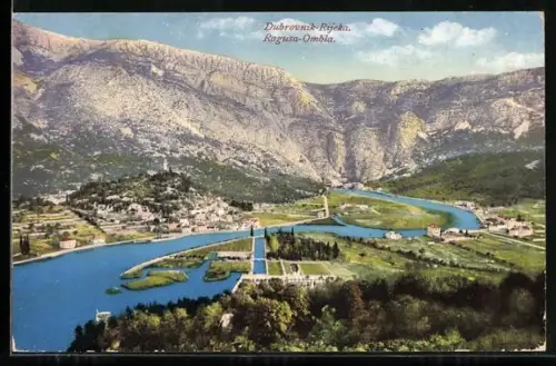 AK Ragusa /Dubrovnik, Luftaufnahme der Ombla