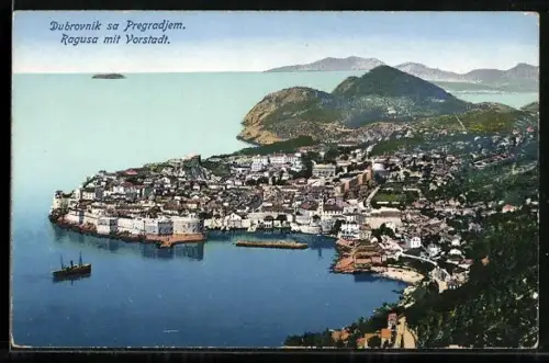 AK Dubrovnik / Ragusa, Pregradjem, Ansicht mit Vorstadt