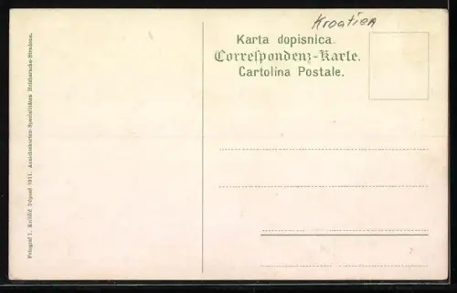 AK Ragusa, Totalansicht mit Insel Lacroma