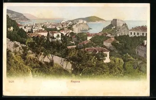 AK Ragusa, Totalansicht mit Blick zur Insel