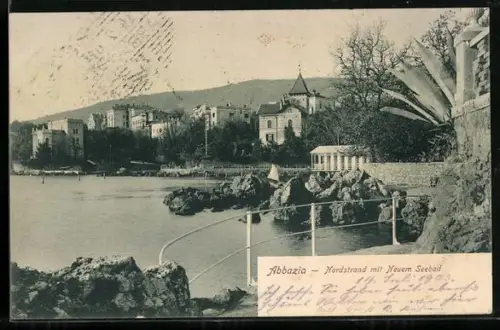 AK Abbazia, Nordstrand mit neuem Seebad