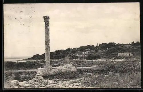AK Brioni, Venus-Tempel und Blick gegen das antike Terrassenhaus