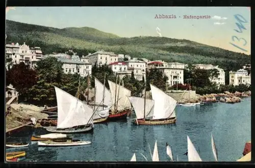 AK Abbazia, Hafenpartie mit Seglern