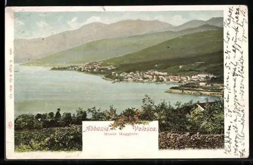 AK Abbazia / Opatija, Gesamtansicht mit Volosca und Monte Maggiore
