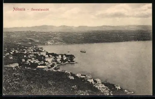 AK Abbazia, Generalansicht aus der Vogelschau