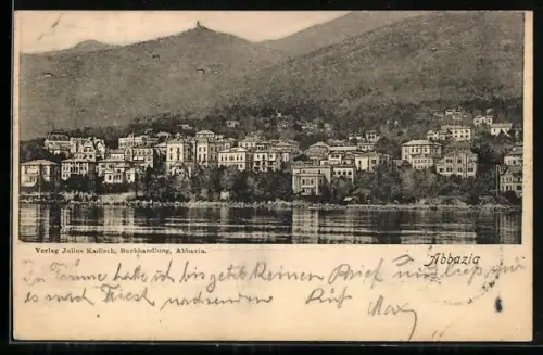 AK Abbazia, Ortsansicht vom Meer aus