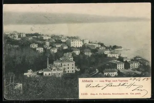 AK Abbazia, Totalansicht vom Wege nach Veprinaz