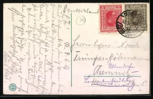 AK Raguse, Ortsansicht mit Festungsmauer und Insel