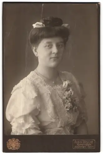 Fotografie Albin Meiche, Annaberg i. Sachs., Zickzackpromenade, Porträt einer Dame