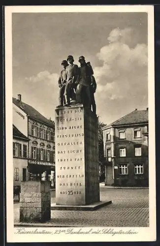 AK Kaiserslautern, 23er-Denkmal mit Schlageterstein