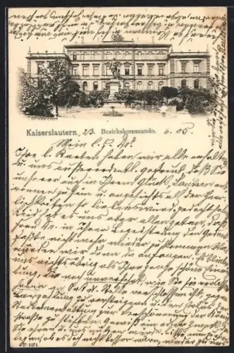 AK Kaiserslautern, Bezirkskommando mit Denkmal