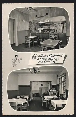 AK Ettenbostel, Gasthaus Babenhof, Innenansichten
