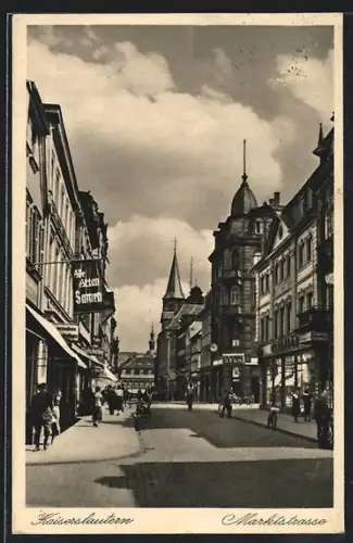 AK Kaiserslautern, Marktstrasse mit Geschäften