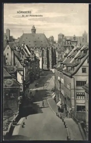 AK Nürnberg, Strassenpartie an der Fleischbrücke