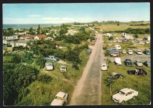 AK Travemünde-Priwall, Ostseeheilbad, Zonengrenze, Strassenpartie