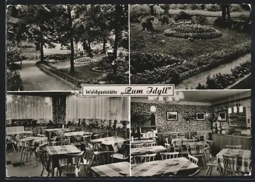 AK Kaiserslautern-Eselsfürth, Waldgasthaus Zum Idyll, Daubornerweg 39, Innenansichten