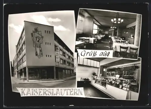 AK Kaiserslautern, Restaurant Grüner Kranz, Mühlstrasse 17-21, Innenansichten