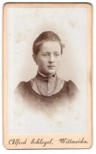 Fotografie Alfred Schlegel, Mittweida, Porträt einer jungen Frau