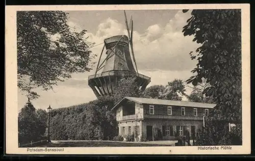 AK Potsdam-Sanssouci, Historische Mühle am Schloss
