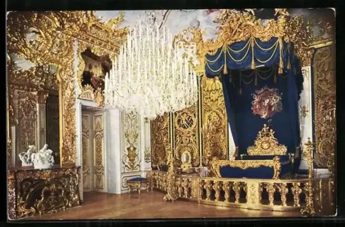 AK Schlafzimmer im Schloss Linderhof