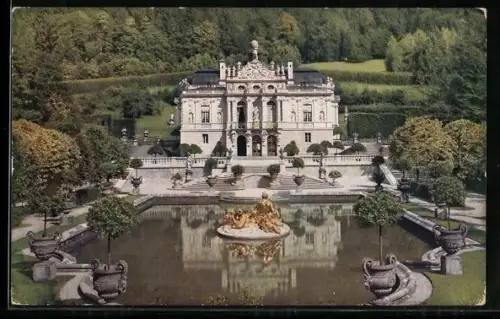 AK Schloss Linderhof mit Parkanlage