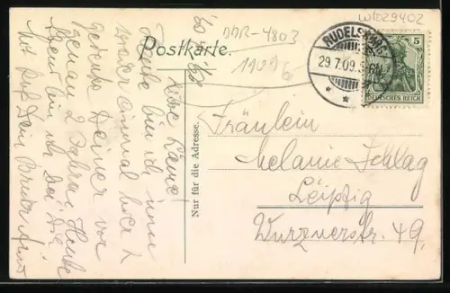 AK Rudelsburg, Ansicht der Ruine von Südosten