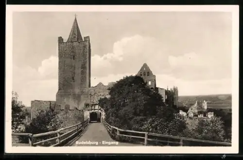 AK Rudelsburg, Panorama mit Eingang