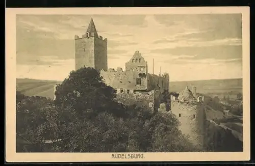 AK Rudelsburg, Ansicht aus der Vogelschau