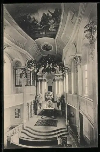 AK Weesenstein, Schlosskirche, Innenansicht