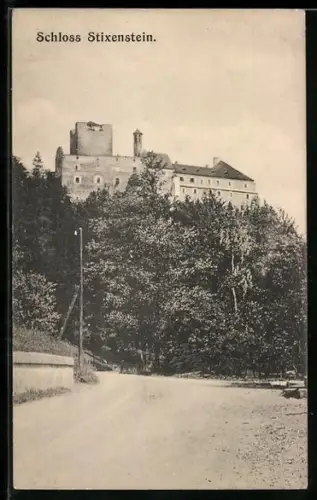 AK Schloss Stixenstein mit Strassenpartie