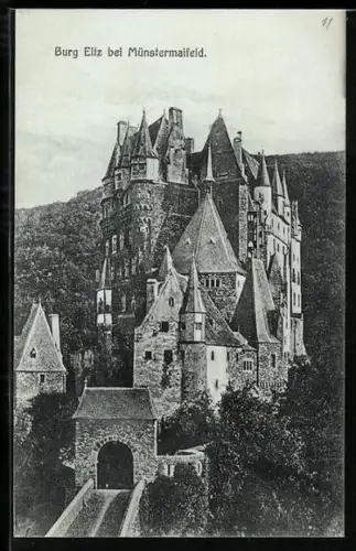 AK Münstermaifeld, Blick zur Burg Eltz