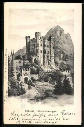 Künstler-AK Hohenschwangau, Schloss Hohenschwangau