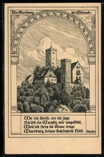 Künstler-AK Eisenach, Die Wartburg