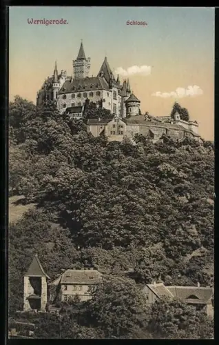 AK Wernigerode, Blick zum Schloss
