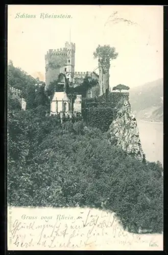 AK Trechtingshausen, Blick auf Schloss Rheinstein