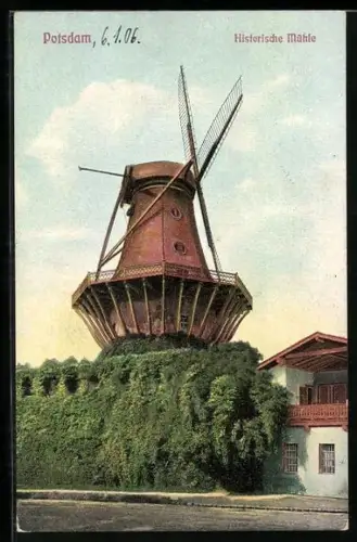 AK Potsdam, Historische Mühle, Windmühle
