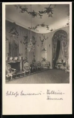 AK Potsdam, Voltairezimmer im Schloss Sanssouci